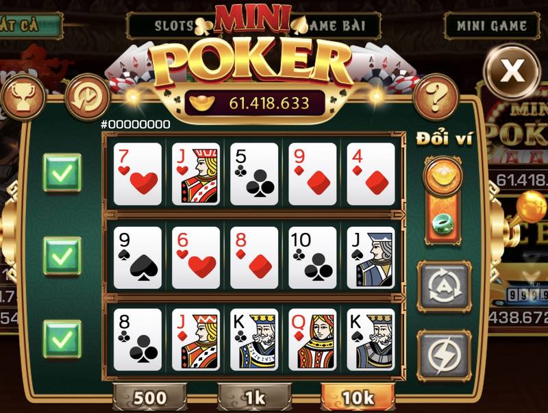 Nổ hũ Mini Poker tạo nên một phong cách chơi cuốn hút 